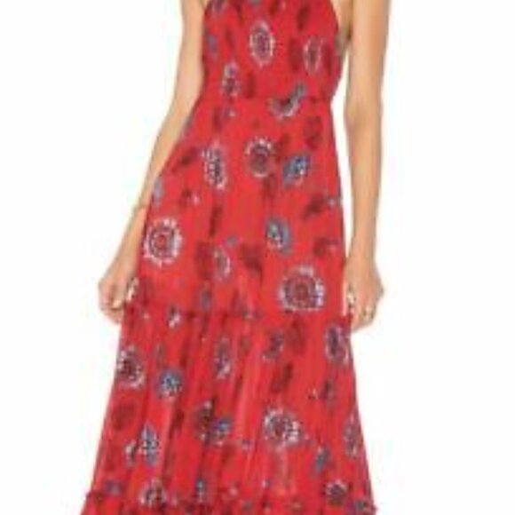 Intimately Free People Garden Party Red Comb Size Small Maxi Dress - Picture 3 of 3